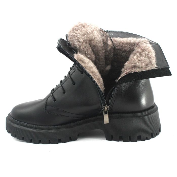 Черевики зимові жіночі чорні Ботинки зимние женские натуральная кожа
