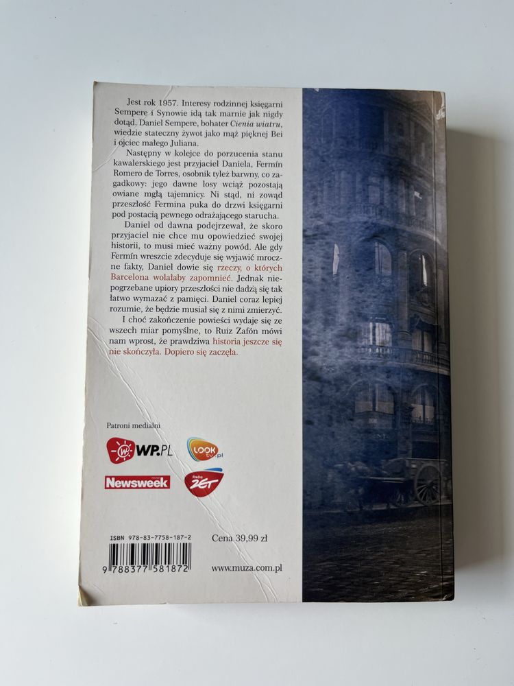Więzień nieba Carlos Ruiz Zafon książka