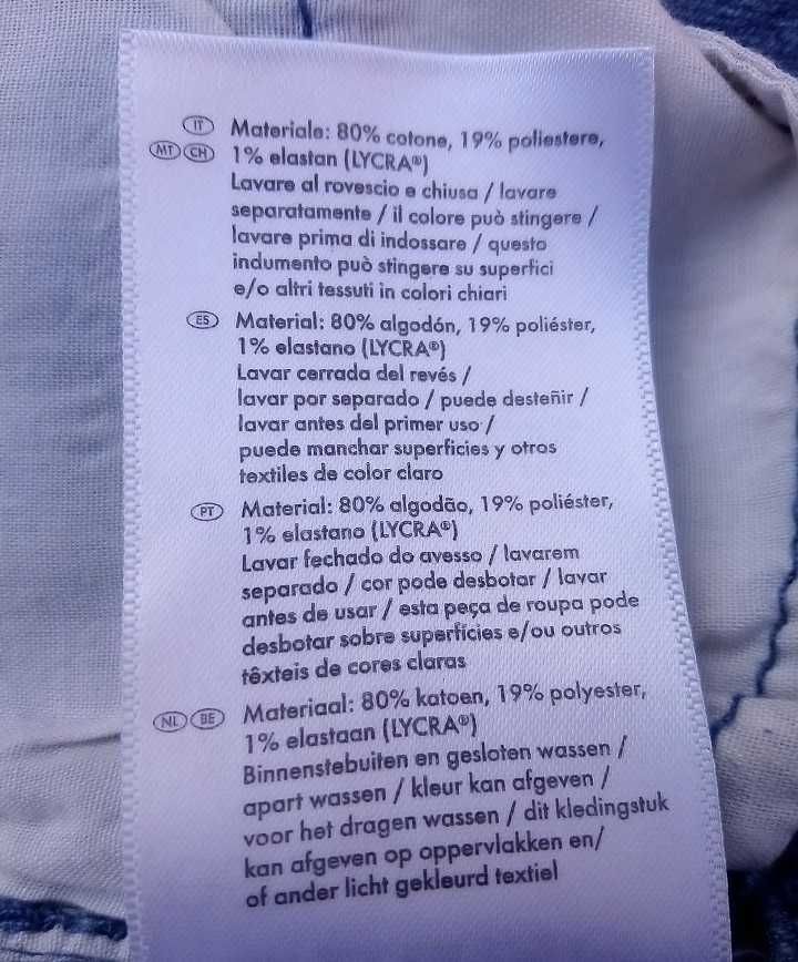 Calções de Ganga Novos azuis com riscas brancas 80% algodão