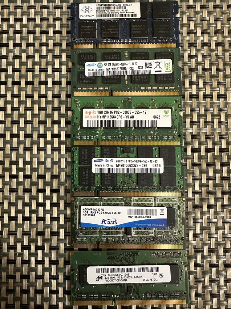 Оперативная память SODIMM DDR-2, DDR-3(3l)