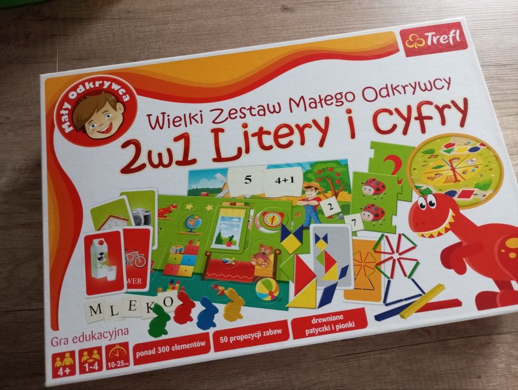 Trefl Gra edukacyjna Zestaw małego odkrywcy litery i cyfry 300 element