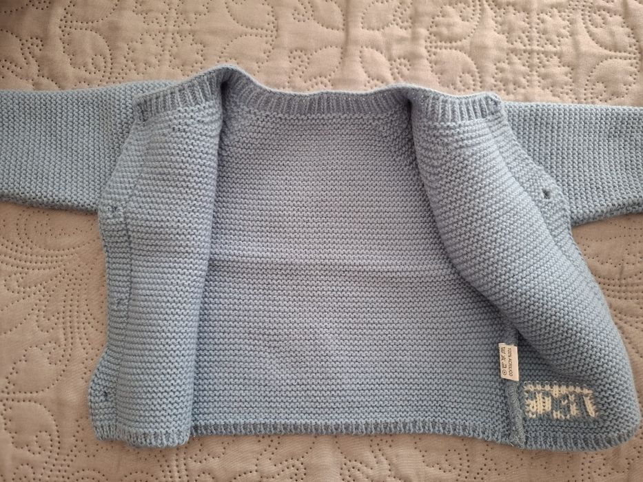 Casaco bebé azul de malha