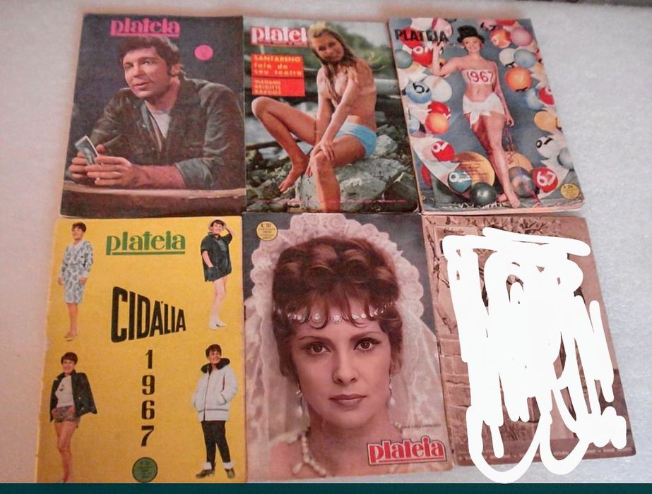 6 Revistas Antigas "Plateia" e Coleção Cinema