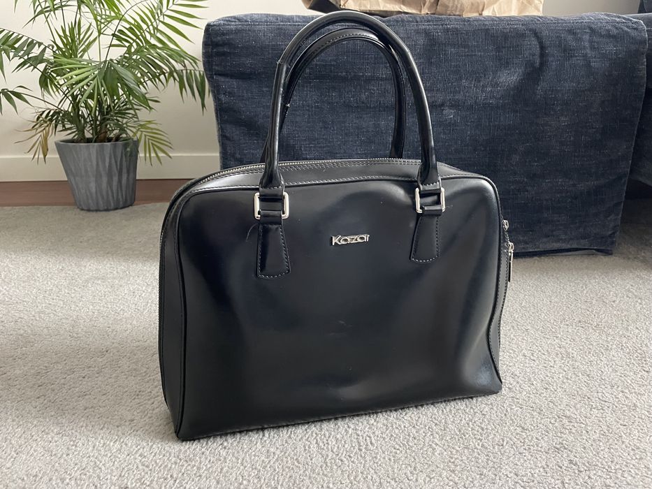 Torebka kazar skóra licowa czarna duza piekna