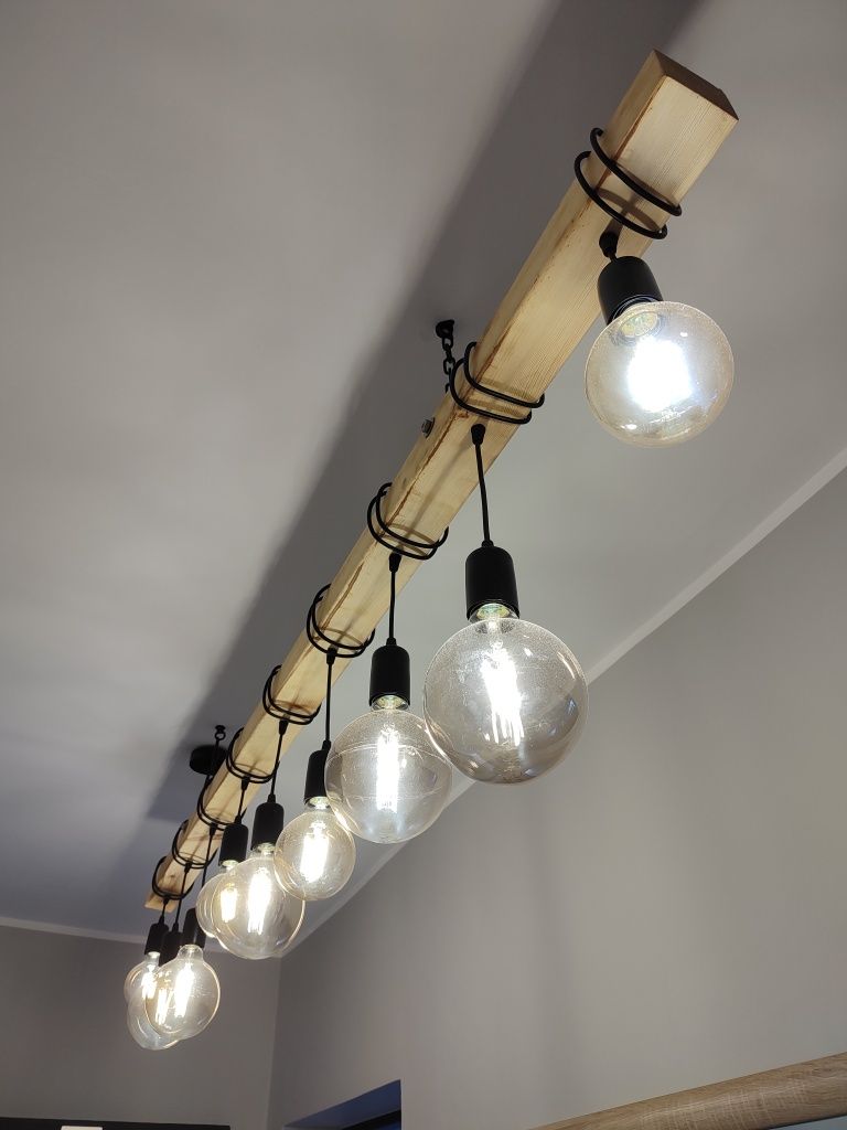 Rękodzieło. Loft lampa wisząca 9 żarówek.