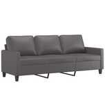 vidaXL 3-osobowa sofa, szara, 180 cm, sztuczna skóra