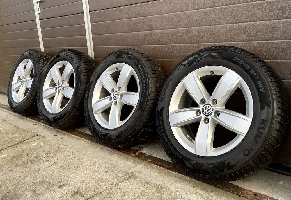 4x koła aluminiowe 5x112 r17 et38 6,5J Alufelgi Opony 215/65 17 VW 23r