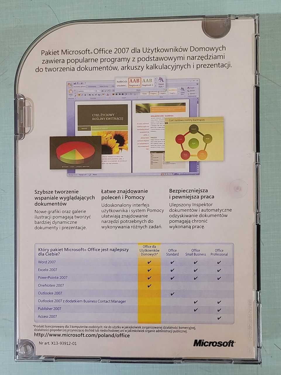 Microsoft Office 2007 dla użytkowników domowych BOX