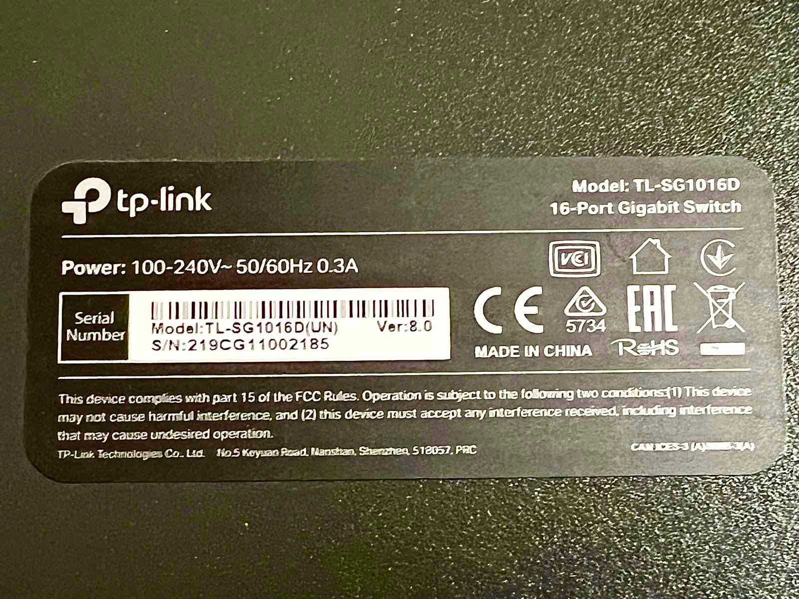 Новий! Комутатор локальної мережі (Switch) TP-Link TL-SG1016D