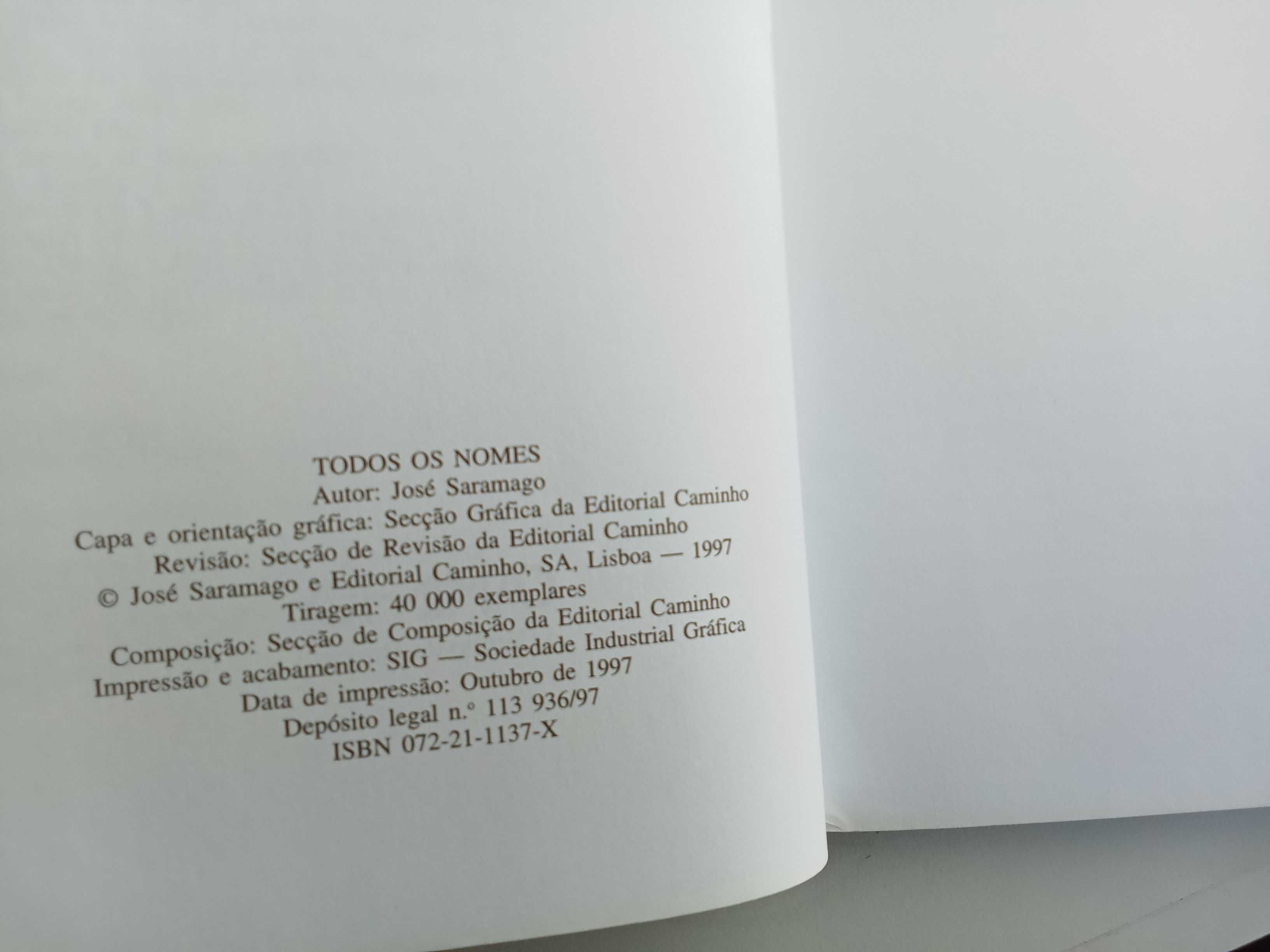 José Saramago - Todos os nomes [1.ª ed.]