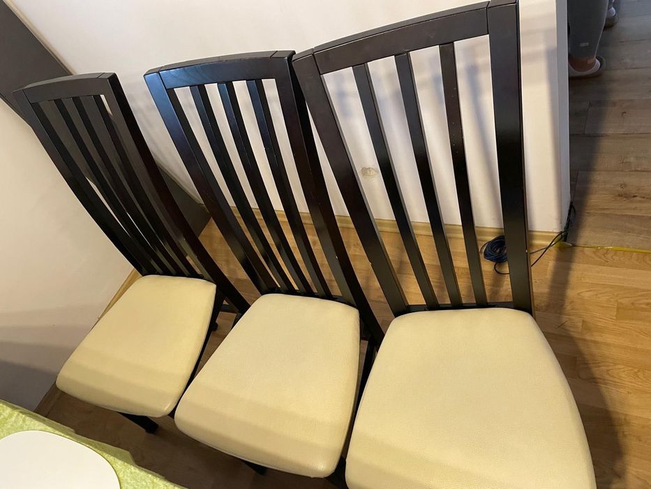 Stół rozsuwany + 6 krzeseł – komplet, kolor wenge, solidny i elegancki