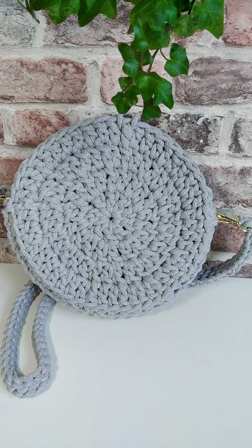 HANDMADE Torebka z bawełnianego, grubego sznurka 24cm