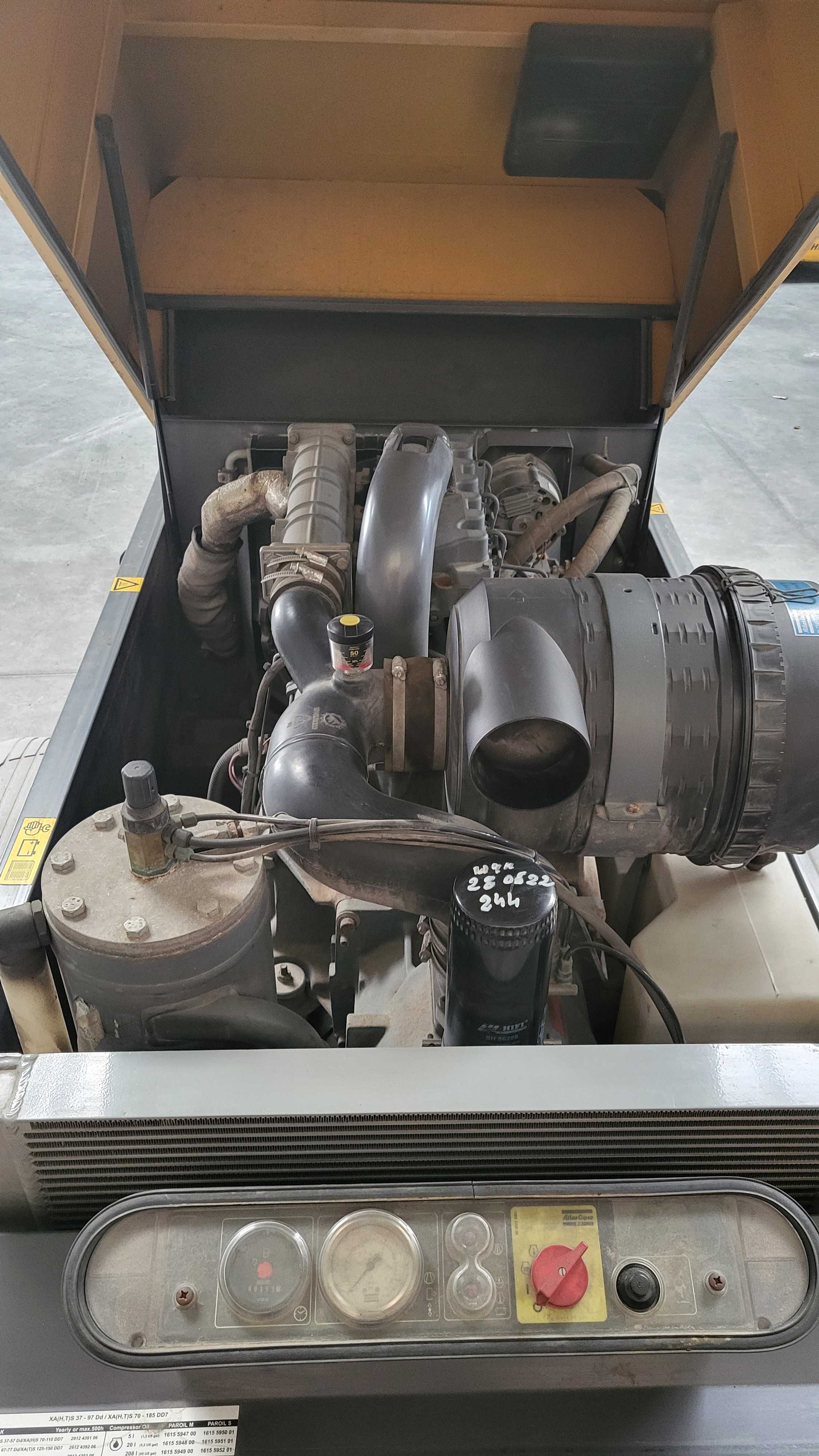 Kompresor Atlas Copco XAS97 5,3m3 2014r,360mh+osuszacz powietrza.