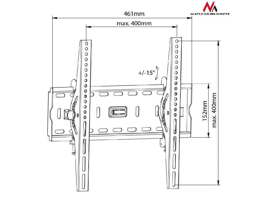 Uchwyt wieszak uchylny do telewizora LED LCD SLIM Maclean MC-778