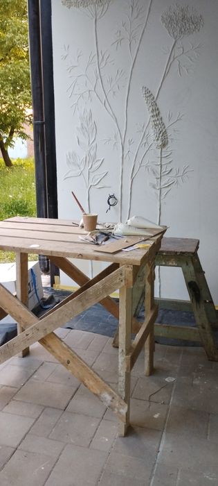 Барельєф Ботанічний барел'єф Ліпнина на стінах Розпис стін