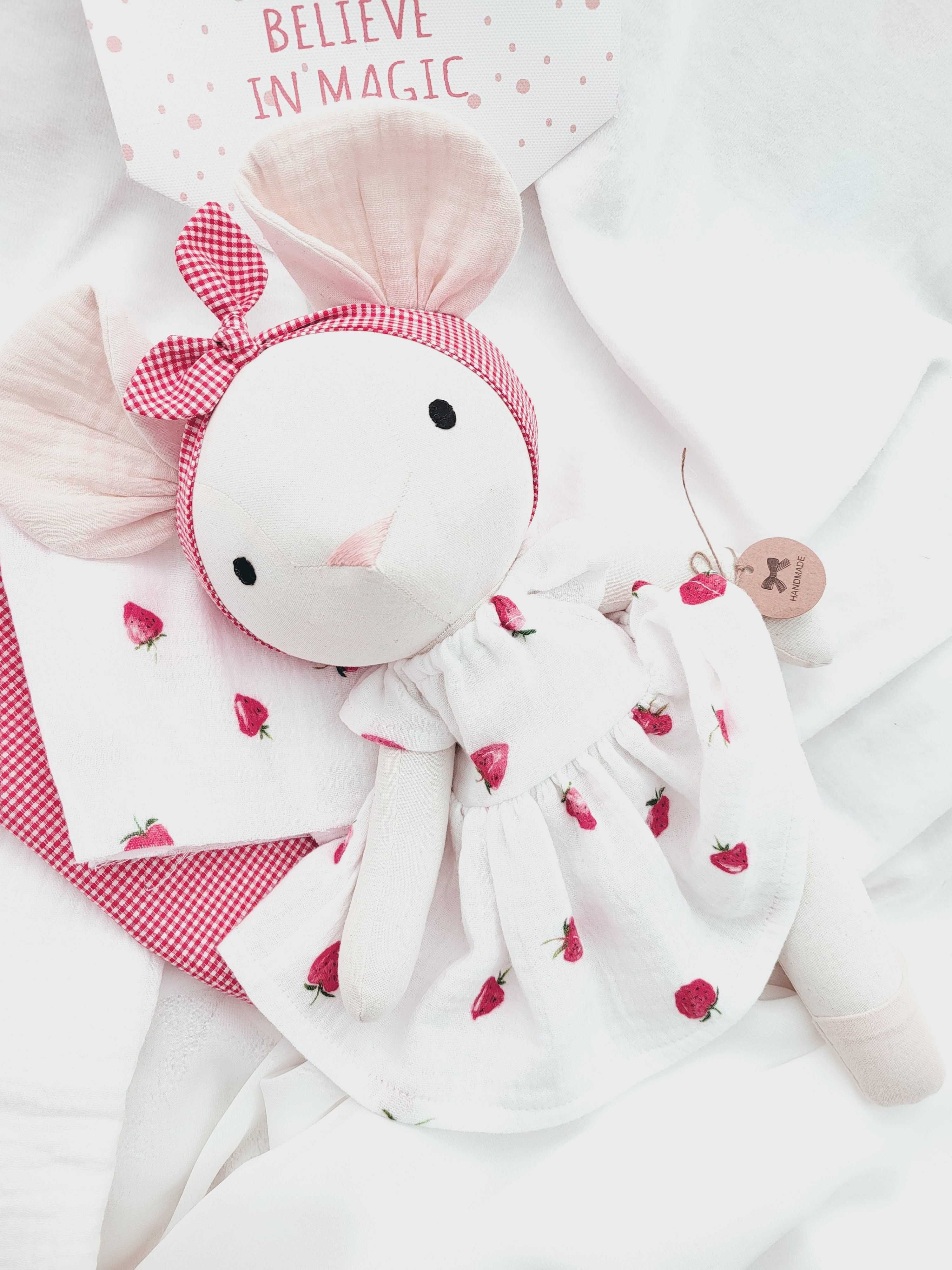 Lalka szyta Myszka prezent chrzciny urodziny rękodzieło handmade