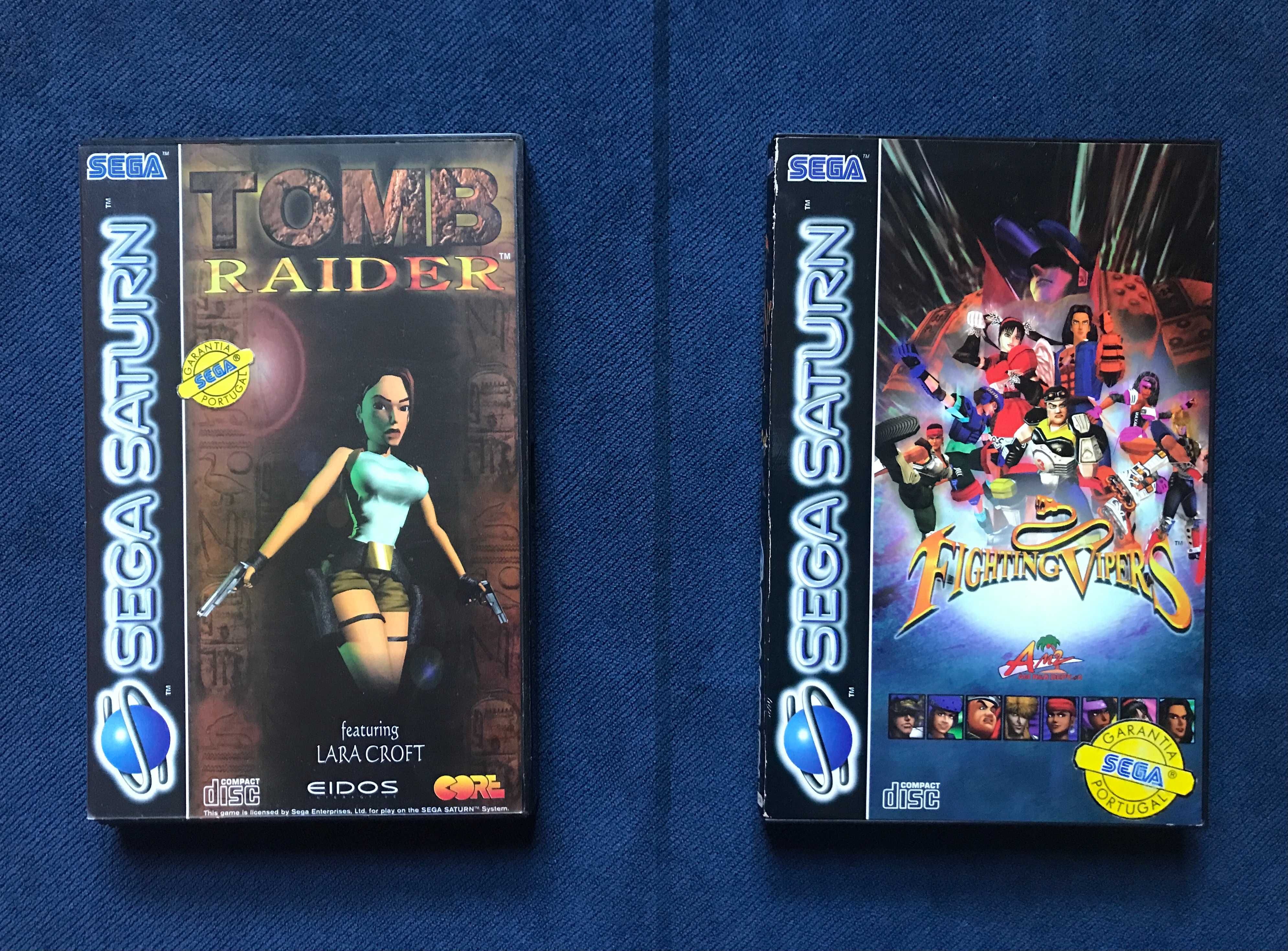 Jogos Sega Saturn - Tomb Raider e Fighting Vipers