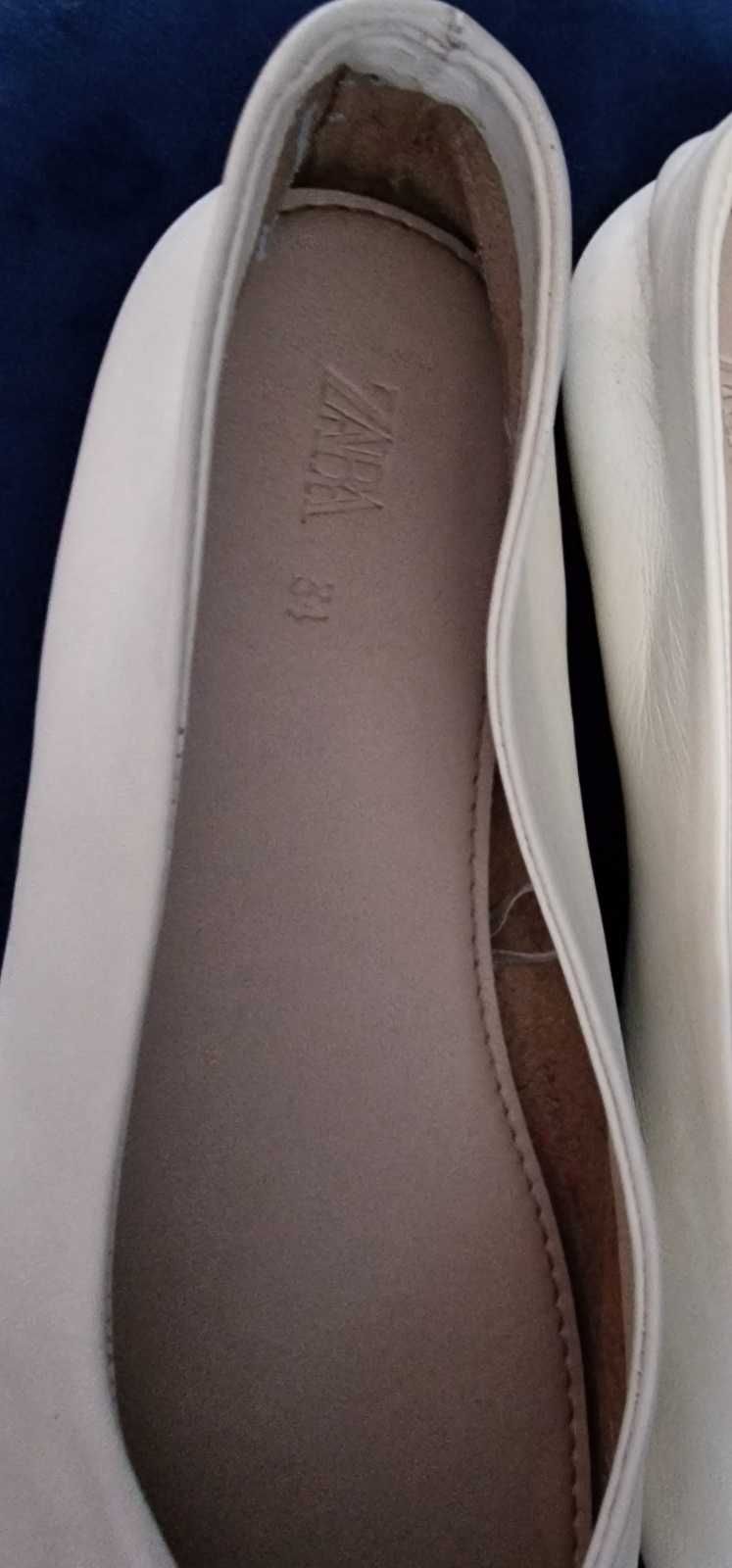 Buty komunia białe skórzane Zara r.34