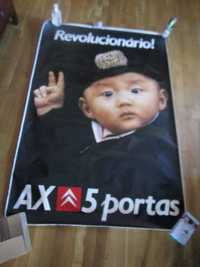 Citroen AX poster promocional antigo vintage gigante 1,2 m x 1,73