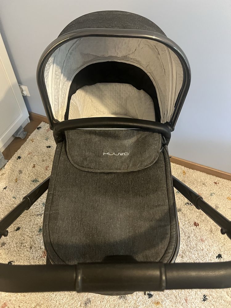 Wózek 2 w 1 Muuvo Quick 2.0 Black Chrome XL + akcesoria