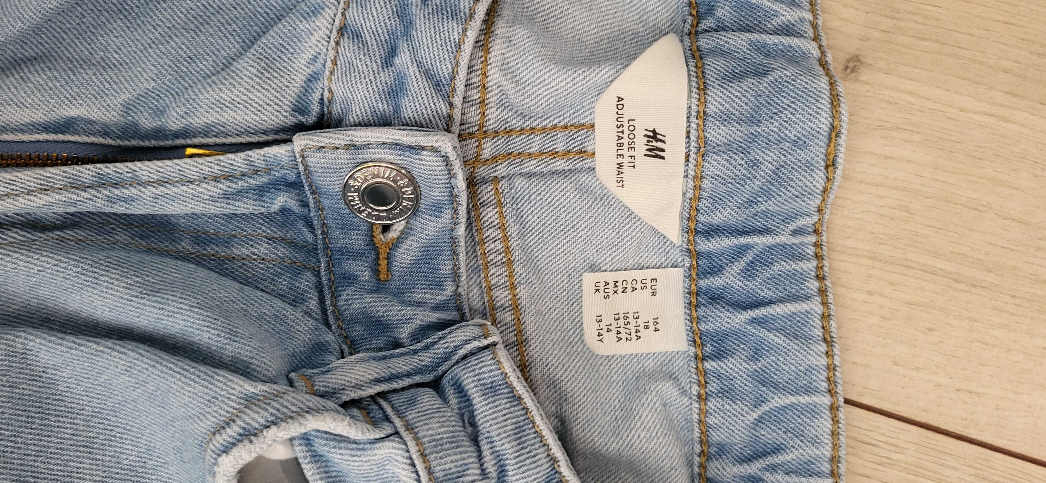 Spodnie chlopiec baggy jeans 2 szt H&M rozm 164