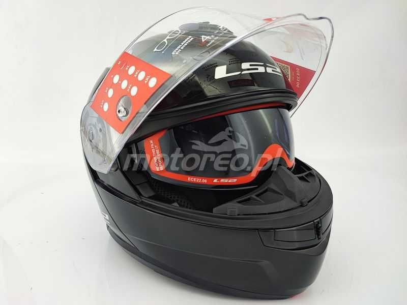 WYPRZEDAŻ Kask Szczękowy Blenda LS2 FF908 Strobe II Czarny Połysk