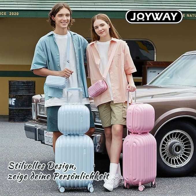Joyway walizka na kółkach, kuferek, zestaw podróżny, różowy