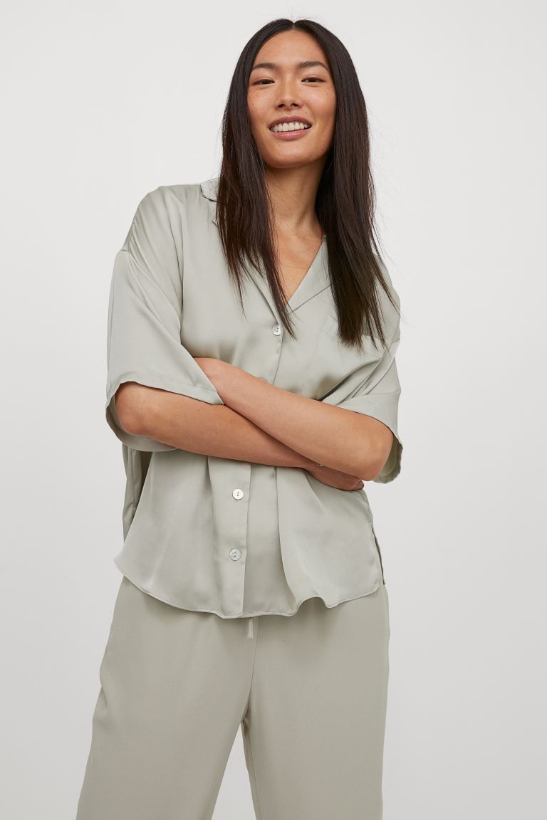 Сатиновая блуза H&M, размер s, большемерит