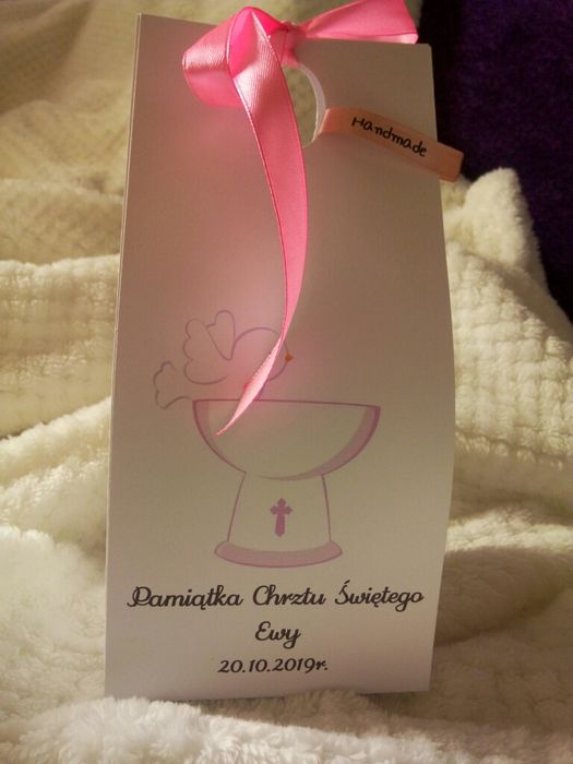 Elegancka pamiątka chrztu świętego exploding box