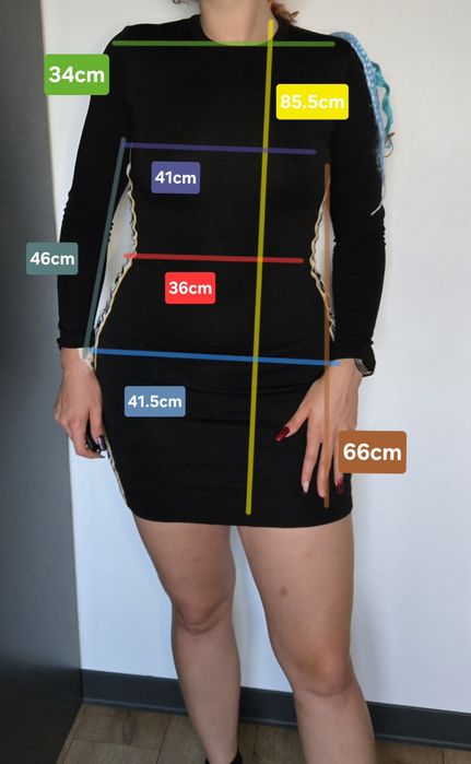 Czarna mini z lampasami H&M