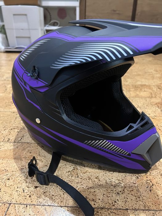 шолом кросовий фіолетовий фуллфейс
