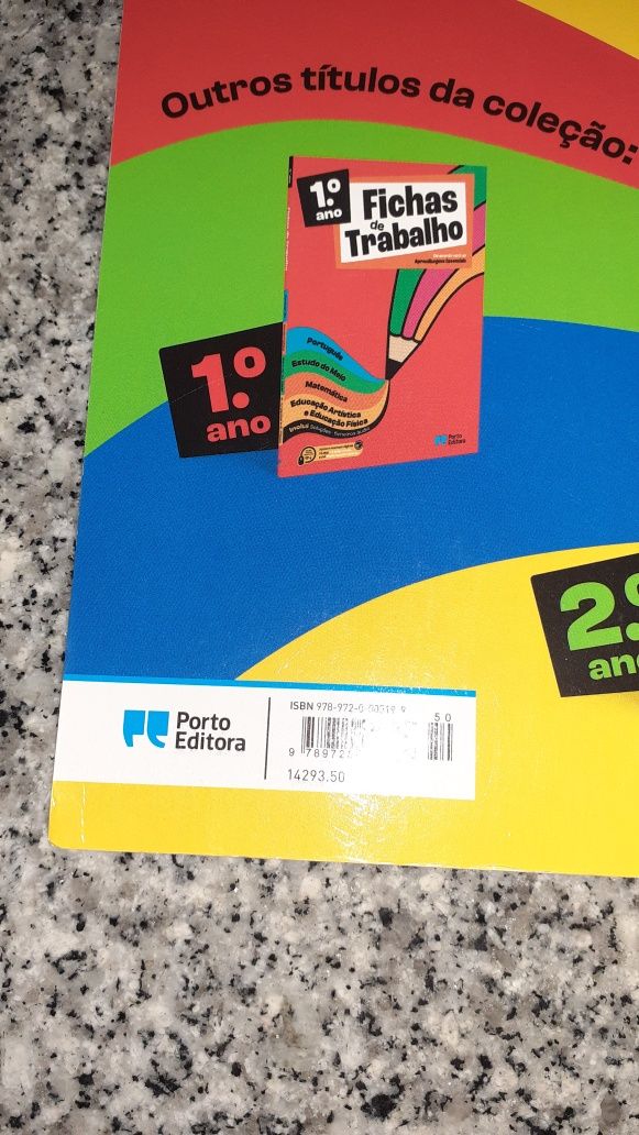 Livro de fichas 3° ano. Fichas de todas as disciplinas. Porto editora.