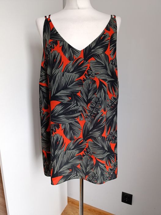 Bluzka damska Papaya na ramiączka szyfonową w liście palmy