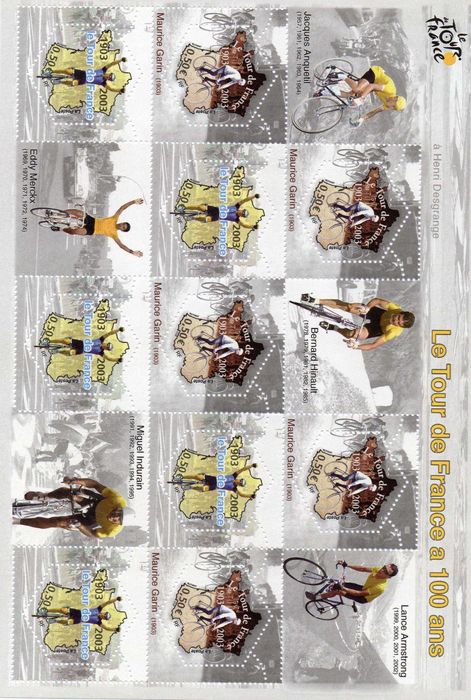Le Tour de France a 100 ans- unikatowy bloczek filatelistyczny