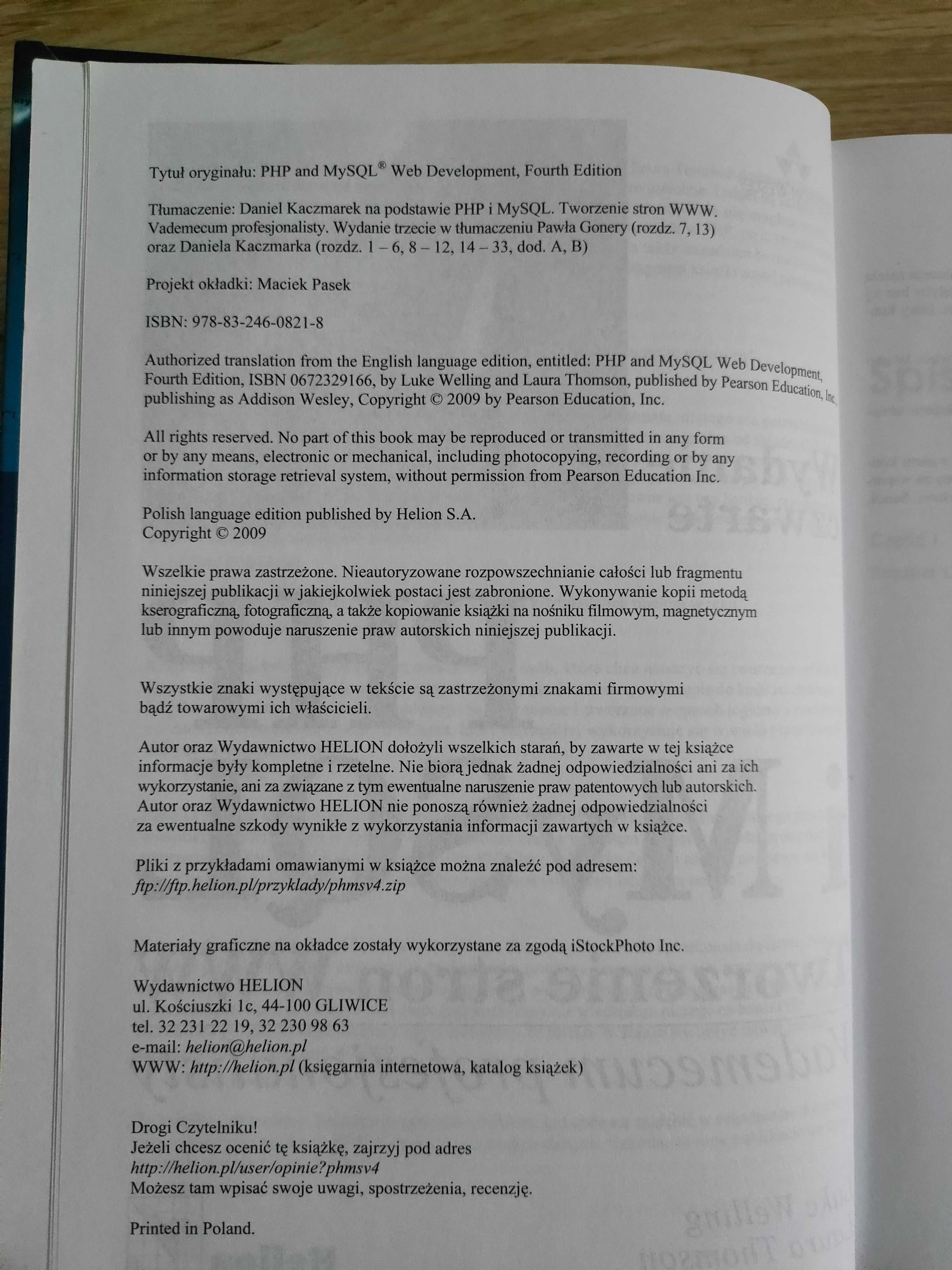 PHP i MySQL Tworzenie stron WWW Vademecum profesjonalisty