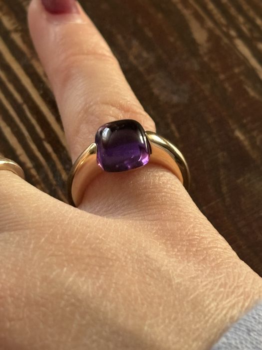 Pierscionek w kolorze fioletowym- pozlacany srebro s925 rozmiar 6 US