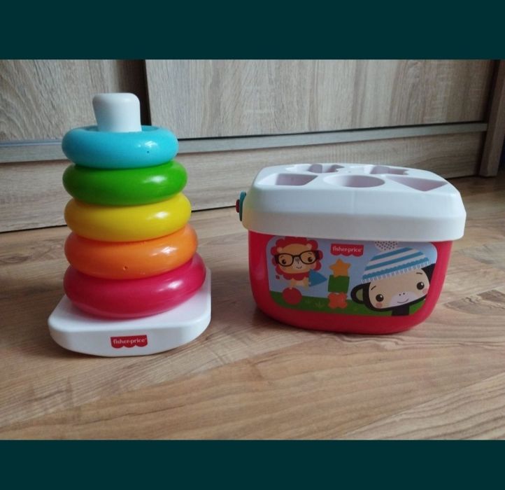 Zestaw klocków , piramida kółka fisher Price, klocki