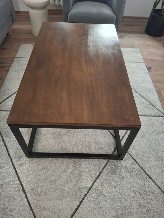 Stolik kawowy + szafka RTV loft - drewno i metal