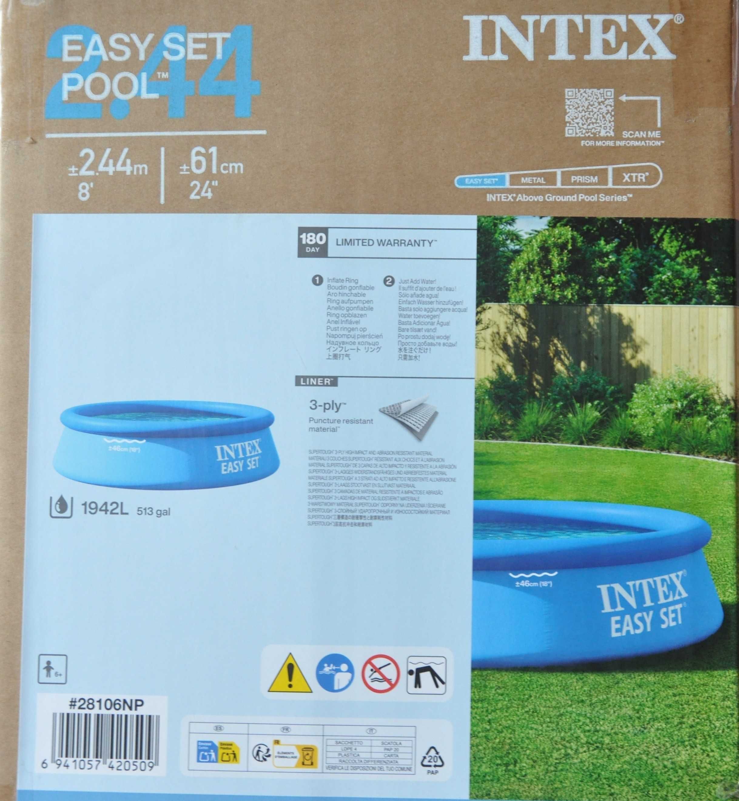 Надувной бассейн интекс 28101 886 л 183×51 см бассейны Intex