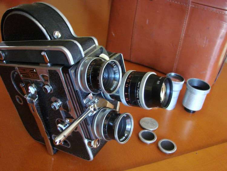 Máquina filmar vintage Paillard Bolex H16 Reflex c/ lentes várias