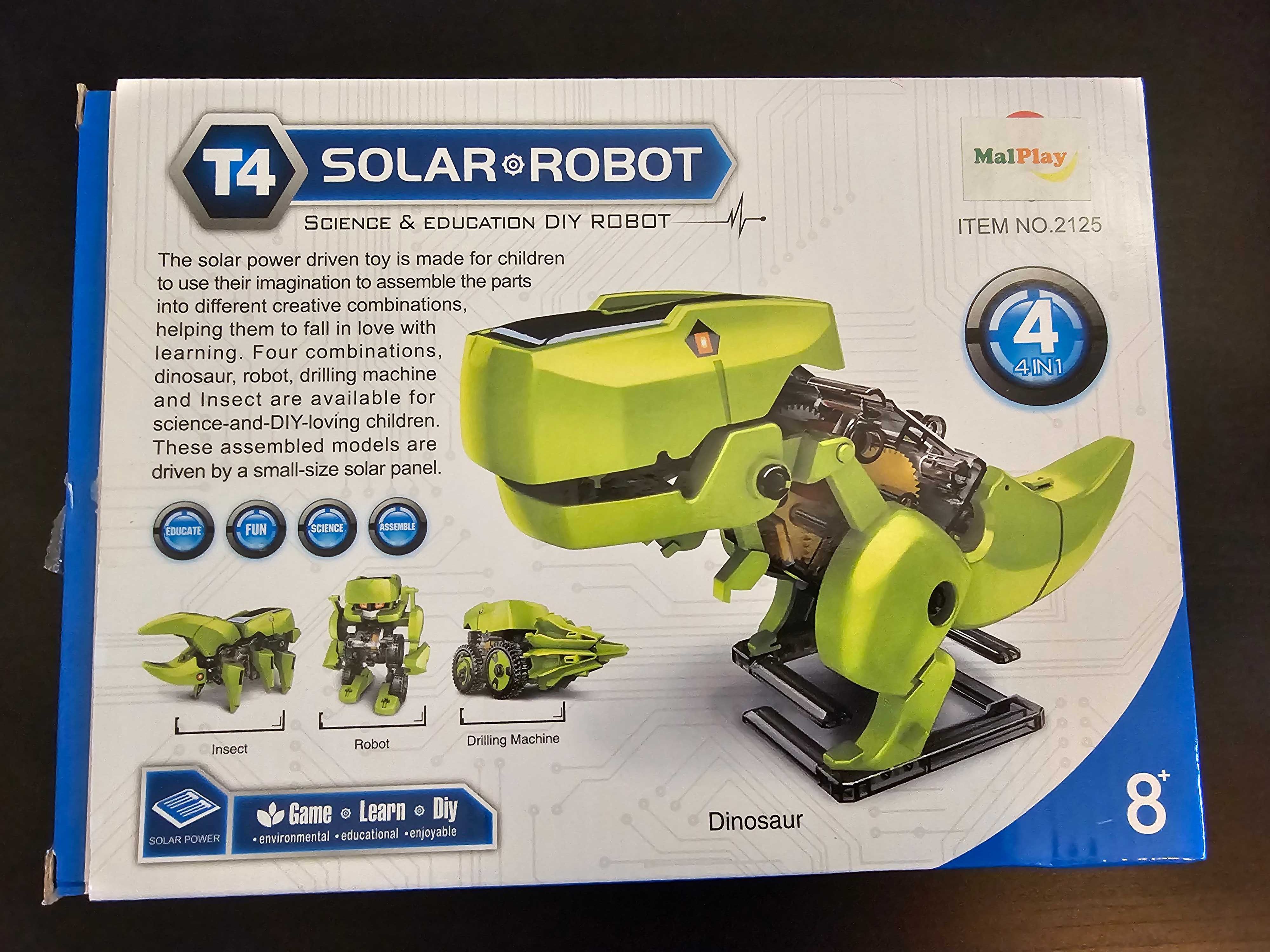 Robot Solarny 4 w 1 Dinozaur - zabawka edukacyjna