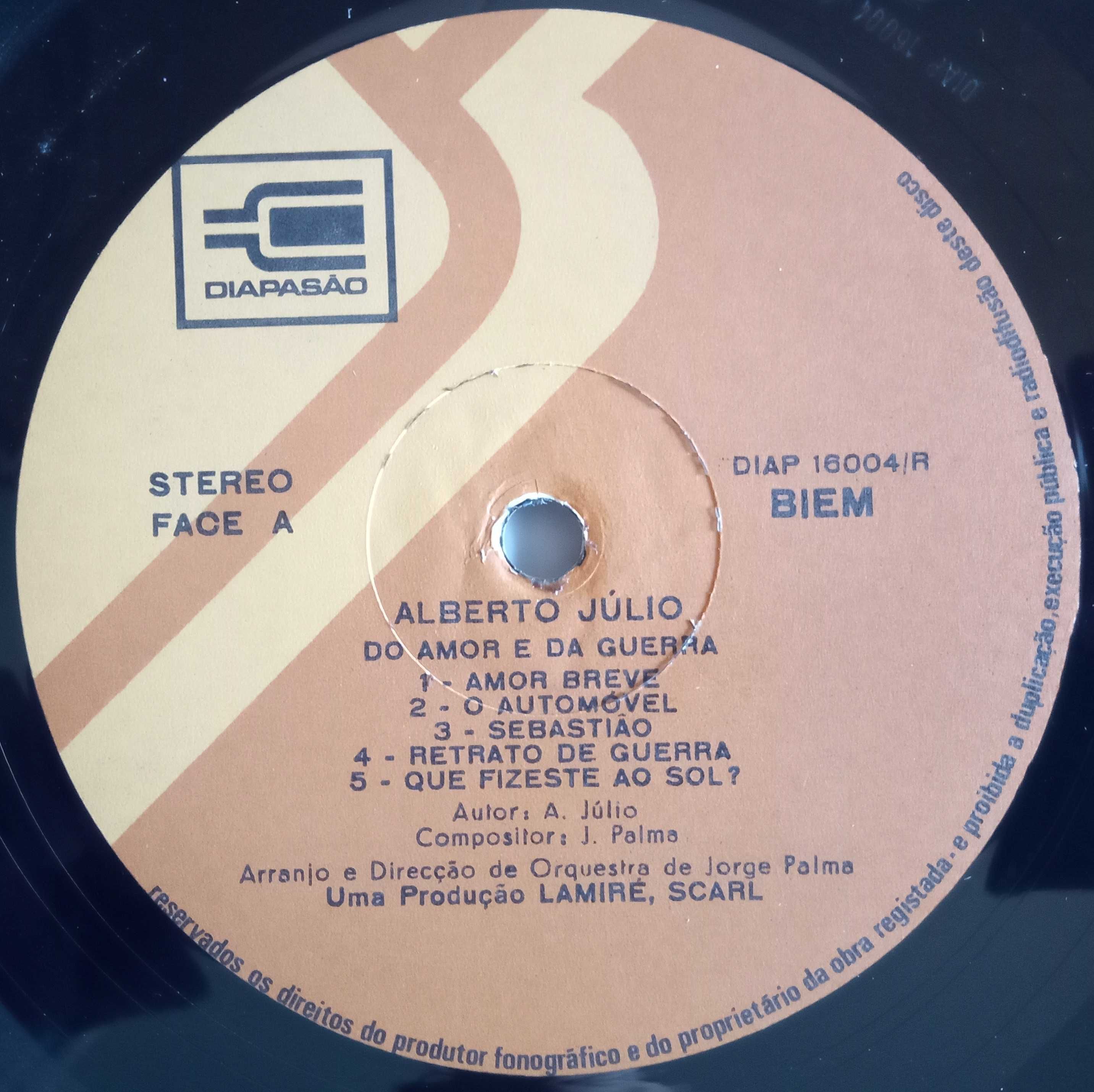 Alberto Júlio - - - - - Do Amor e da Guerra - - - - - LP