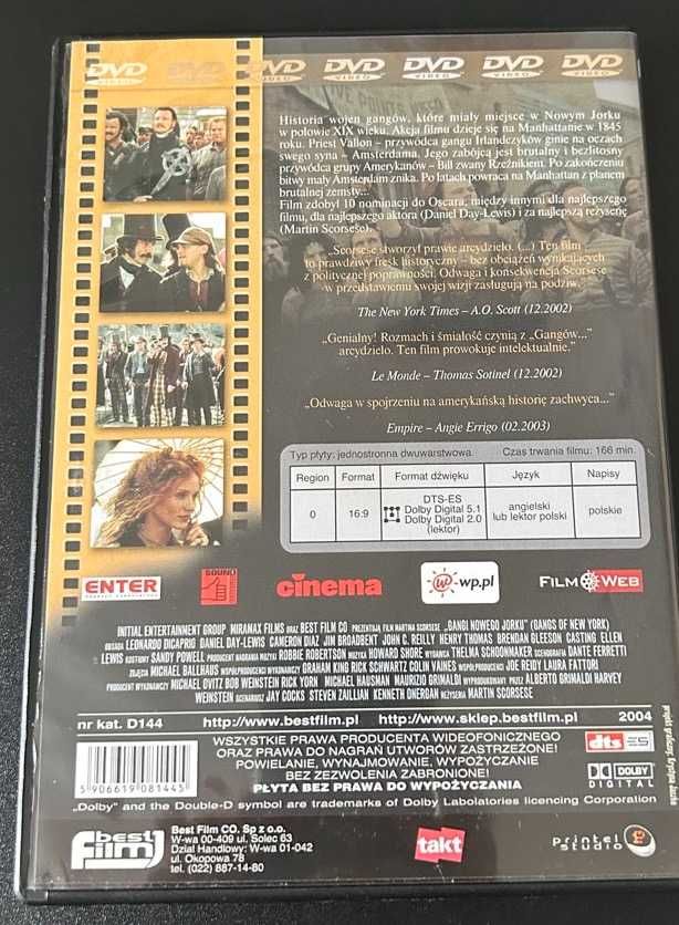 Gangi Nowego Jorku (film dvd, Leonardo DiCaprio, Cameron Diaz)