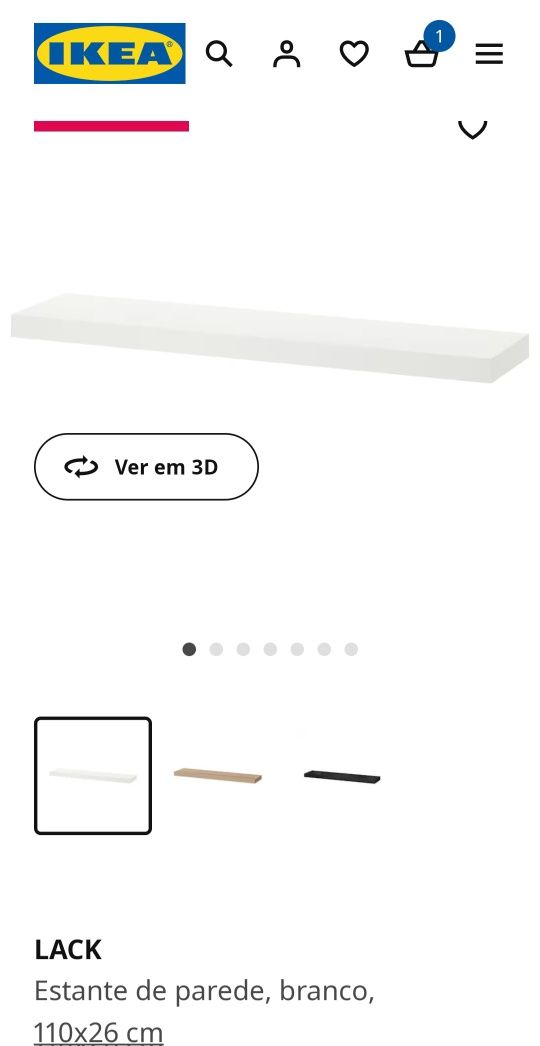 Prateleira lack ikea como nova 110x26cm