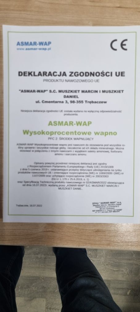 Wapno nawozowe granulowane kreda