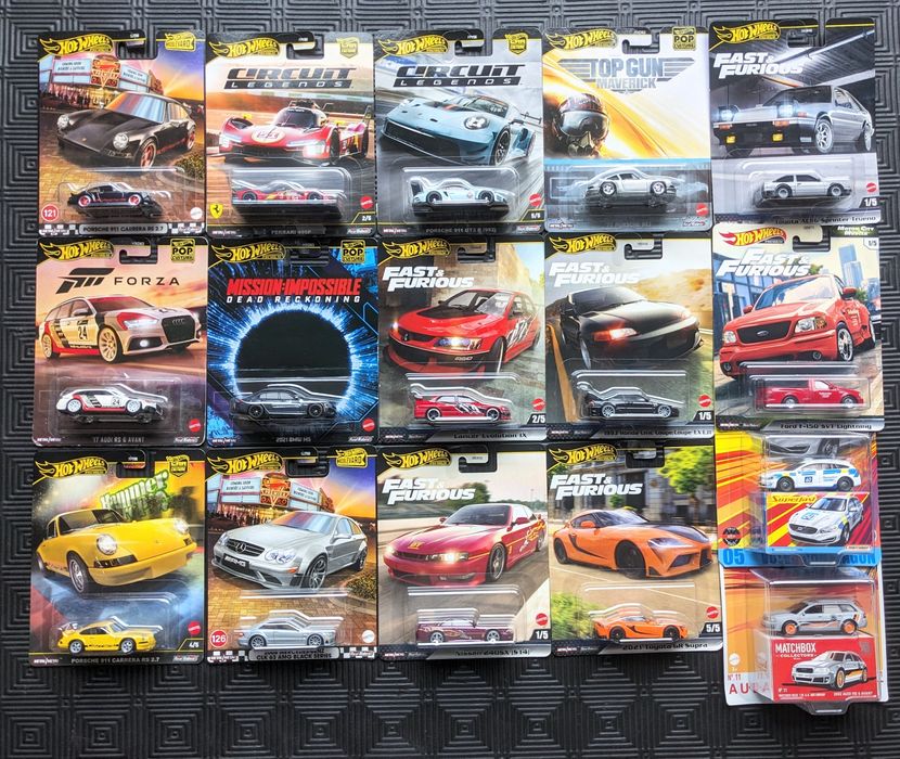 Hot wheels premium ferrari porsche bmw nissan supra eclipse mercedes