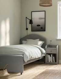 Łóżko tapicerowane szare IKEA Hauga 80 200