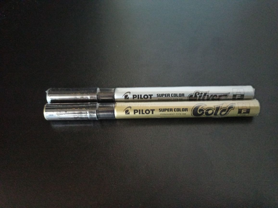 Marker olejowy Pilot Super Color Fine 1mm Złoty i Srebrny 2szt