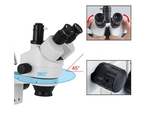 Mikroskop Cyfrowy 360° z Potrójnym Okularem - Doskonała Jakość Obrazu