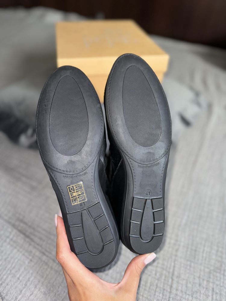 Mis Pepas czarne botki skóra naturalna suwak cholewka zara 41